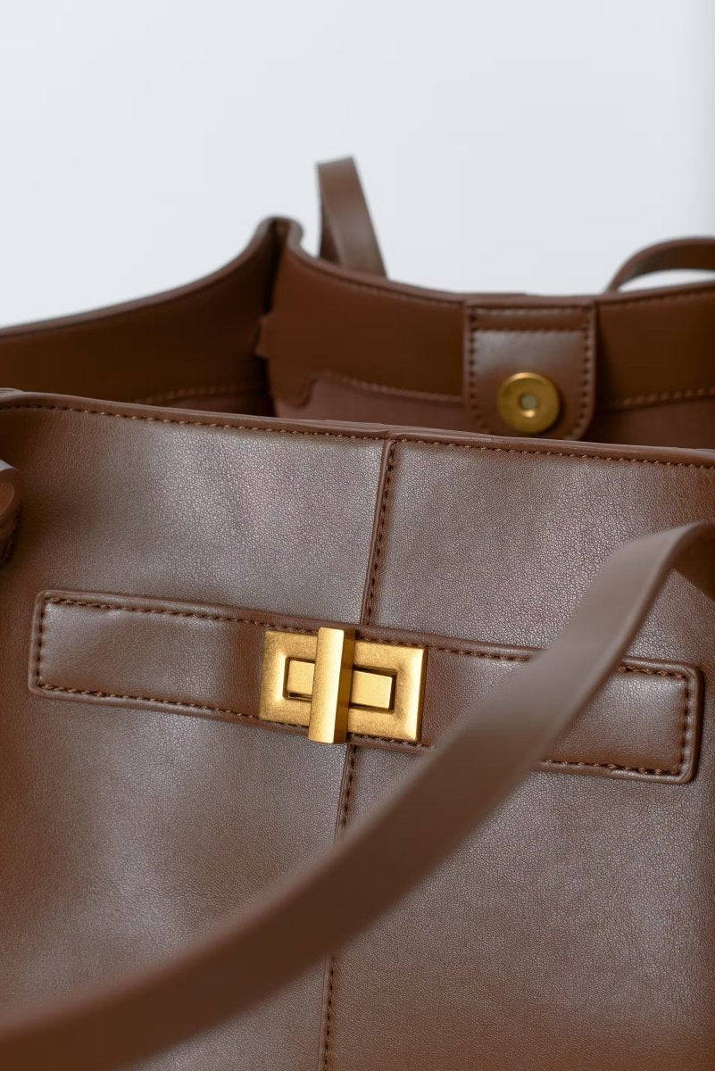 Long strap pu bag - Marron foncé - Plug Addict