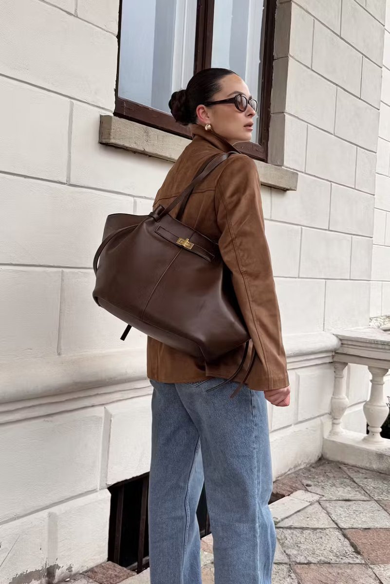 Long strap pu bag - Marron foncé - Plug Addict