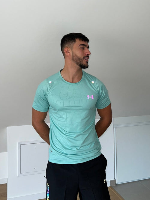 T-shirt Bleu Craquelé Fluorescent - Plug Addict