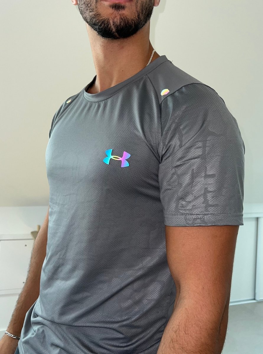 T-shirt Gris Craquelé Fluorescent - Plug Addict