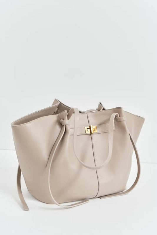 Long strap pu bag - Beige - Plug Addict
