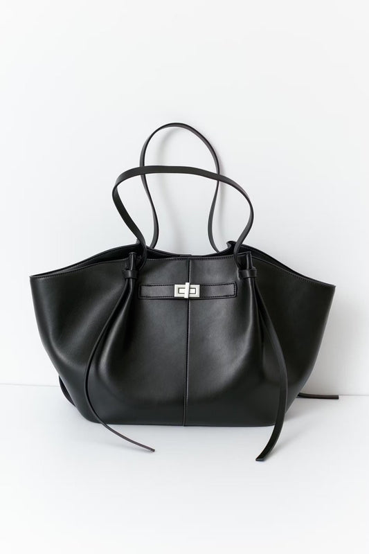 Long strap pu bag - Noir & Argent - Plug Addict