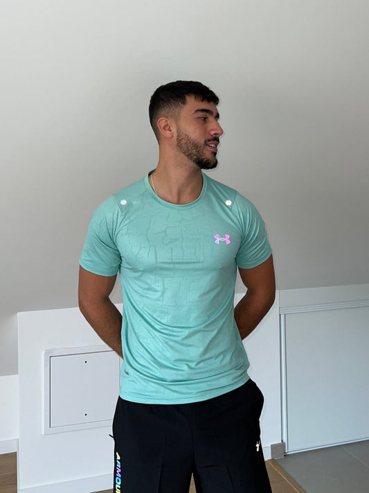 T-shirt Bleu Craquelé Fluorescent - Plug Addict