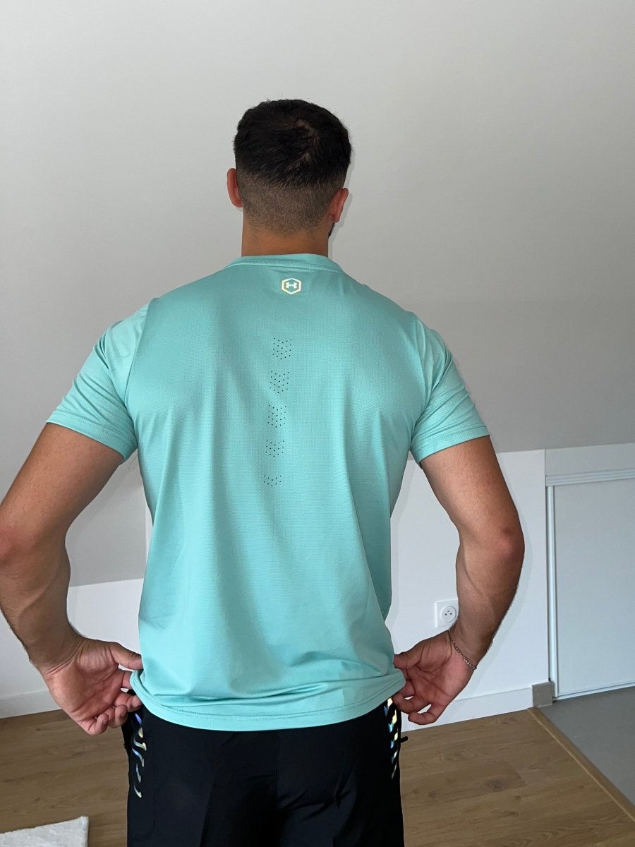 T-shirt Bleu Craquelé Fluorescent - Plug Addict