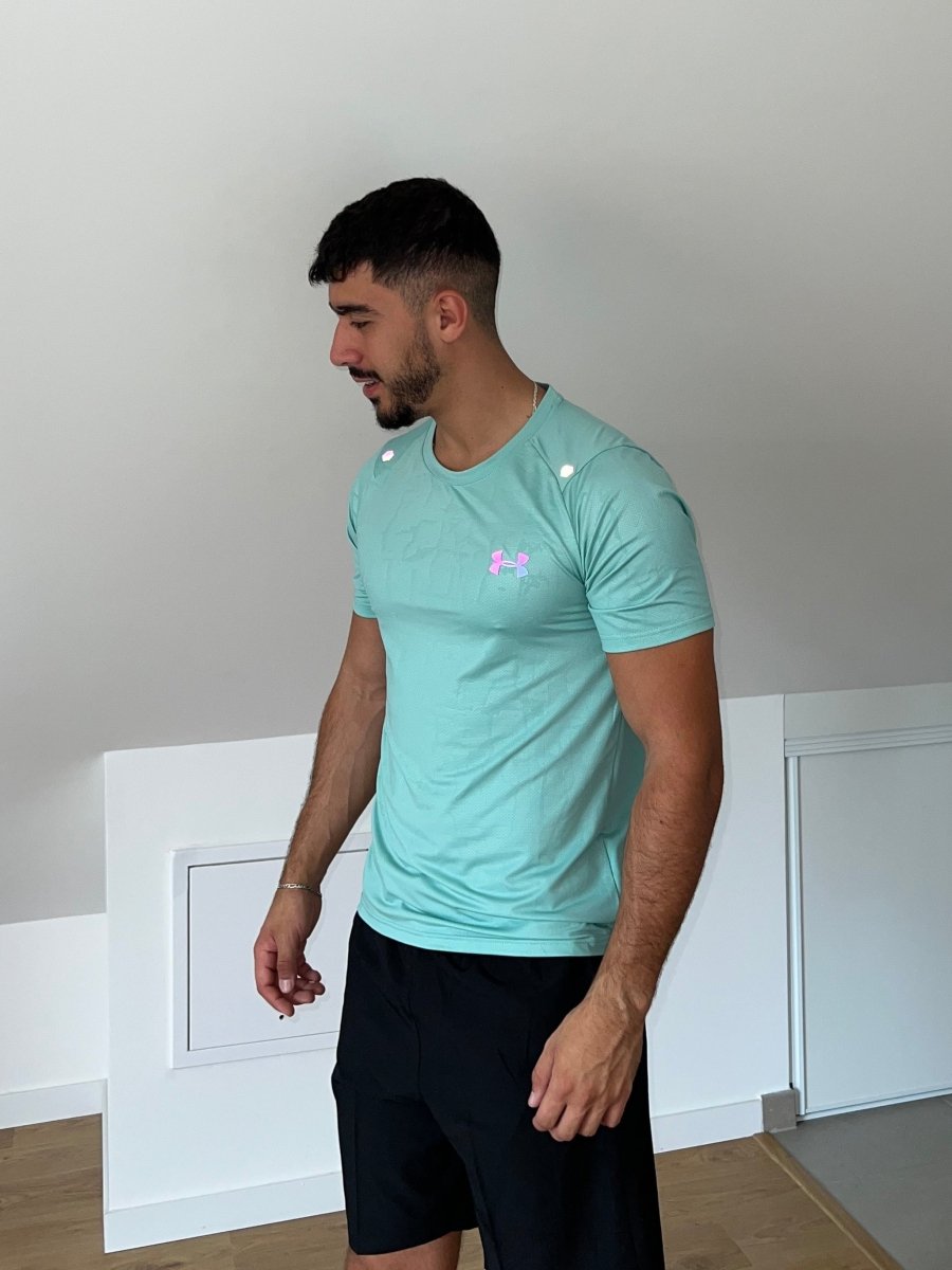 T-shirt Bleu Craquelé Fluorescent - Plug Addict