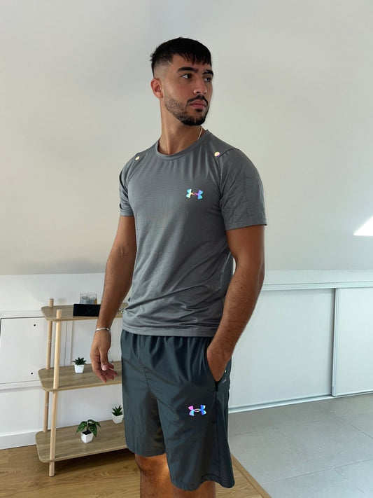 T-shirt Gris Craquelé Fluorescent - Plug Addict