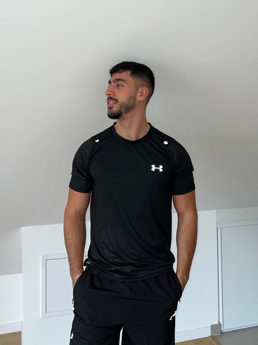 T-shirt Noir Craquelé Fluorescent - Plug Addict